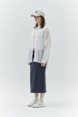 KIRSH PLAIN SEE THROUGH LOOSE FIT SHIRT - WHITE  