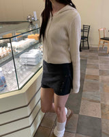 Knit snap skirt pants
