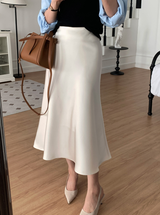 Voile Flare Satin Skirt / 6 Colors