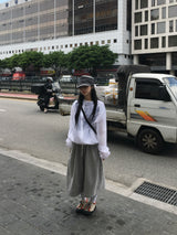 Sheer diagonal see-through windbreaker (5c)