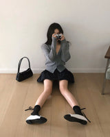バレエコアグリッターバックリボンソックス