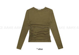 (Brushed) SHIRRING LAYER LONGSLEEVE