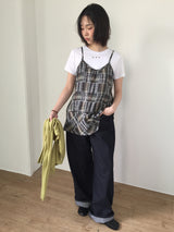 Soleil Plaid Camisole Blouse (2color)