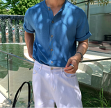  Slag Cooling Hachi Knit Short Sleeve Round Cardigan