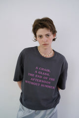 グラス Tシャツ、チャコール
