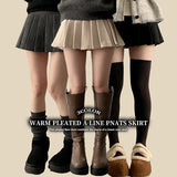 Guts warm pleats A-line wool miniskirt