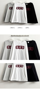 SSS logo ルーズフィットロングスリーブT