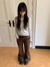 フィリーズリベットシボリバンディングブーツカットパンツ