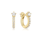 [worn by fromis_9 lee nakyung kim sejeong] gold sparkling pavé huggie hoop 14k gold plating + 925 silver earrings E066-04G