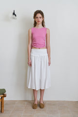 Shirring sleeveless top_pink