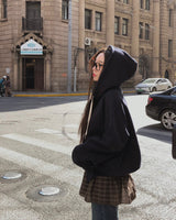 [Bellied made] Movening Color Blocking Two-Way Hooded Zip-up