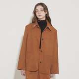 FAUX SUEDE STUDS JACKET [BROWN]
