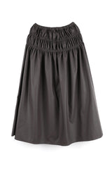 Marine leather long skirt