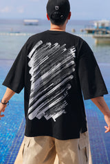 ポスオーバーフィットハーフTシャツ