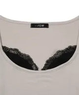 LACE LONG SLEEVE TEE (PINK BEIGE)