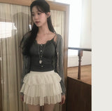 [ built-in bra pads ] ash vibe lace slim sleeveless top