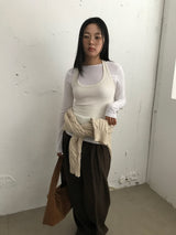 Odd Wool Touch Pintuck Slacks (2color)