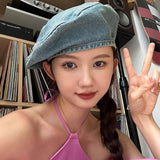 On the Moment Denim Pocket Beret  Hat  C2 WASHING BLUE