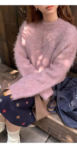 Lavender Round Mohair Angora Knit