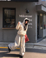 レトジッパーポケットブラッシュドスウィートカーゴパンツ
