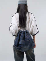 (UNISEX) Denim Rope String Gymsack