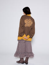 ダウン タウン ガール ジップアップ /ブラウン