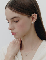 26SS★ Essence Silver Tria Pave Earrings