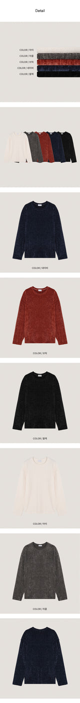 [F/W] ベルベットラウンドネックロングスリーブ (5color)
