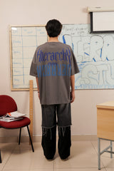 HIERARCHY STUDIOS Unruled - Dark Grey Mirror Wide Oversized T-Shirt
