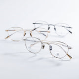 Knouun Round titanium glasses CODE. 102. B Silver N Gold