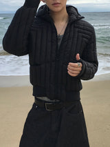 ジュノクロップフーデッドカットアウトライトウェイトパディング 3C