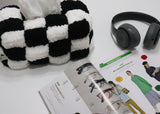 black cherkerboard tissue case