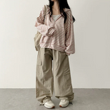 Roa Baslock Nylon Cargo Wide Pants