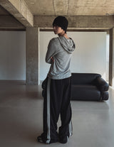 Mude Loose Fit Henley Neck Long Sleeve Hoodie