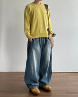 Number Patch Round Knit