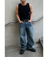 [1+1] Waffle Crop Sleeveless Tee