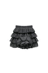 LEOPARD CANCAN MINI SKIRT PANTS / GRAY