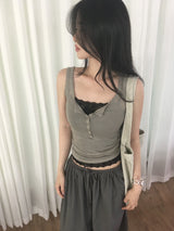 Tencel Button Tank