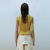 Asymmetric Ruched トップ(イェロー)