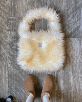 Long furry hair bag _ ivory