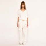 Layered Pocket Pant - White