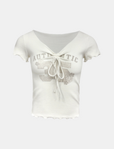 Authentic Tie Front Tee