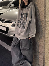 net typo knit zip-up