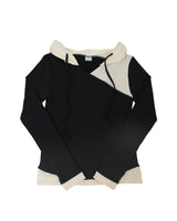 dot wrap layered hoodie / black