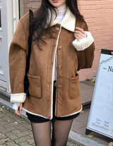 #スエードボアカラーハーフムートン