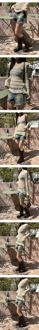[S/S] Punching knit one piece