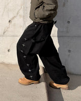 Stellon Cross Embroidery Balloon Pants