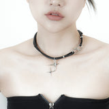 NU SHAPE LEATHER NECKLACE