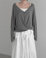 Two-way Loose Fit Wrap Balloon Cardigan