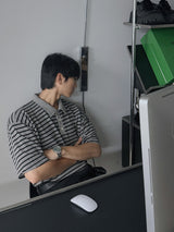 ASCLO ピッグボーダーカラー半袖Tシャツ (4color)